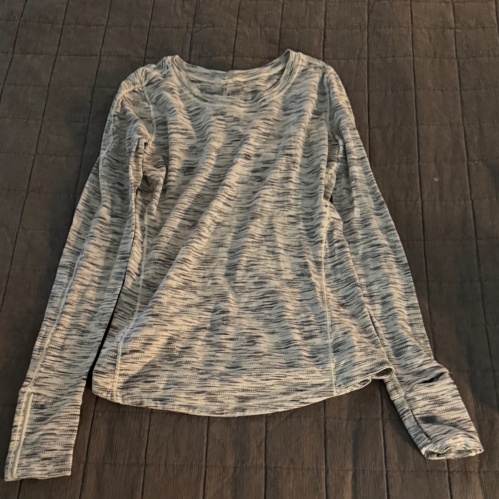 Lululemon 5 Mile Long Sleeve - Tiger Space Dye Black White